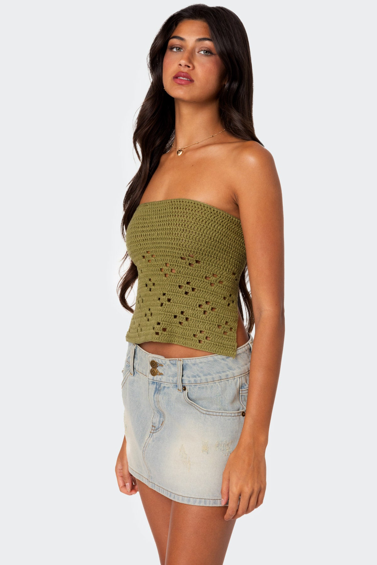 Niki Crochet Strapless Top-Milans Time