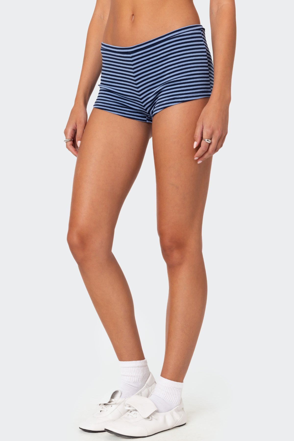 Levia Striped Micro Shorts-Milans Time