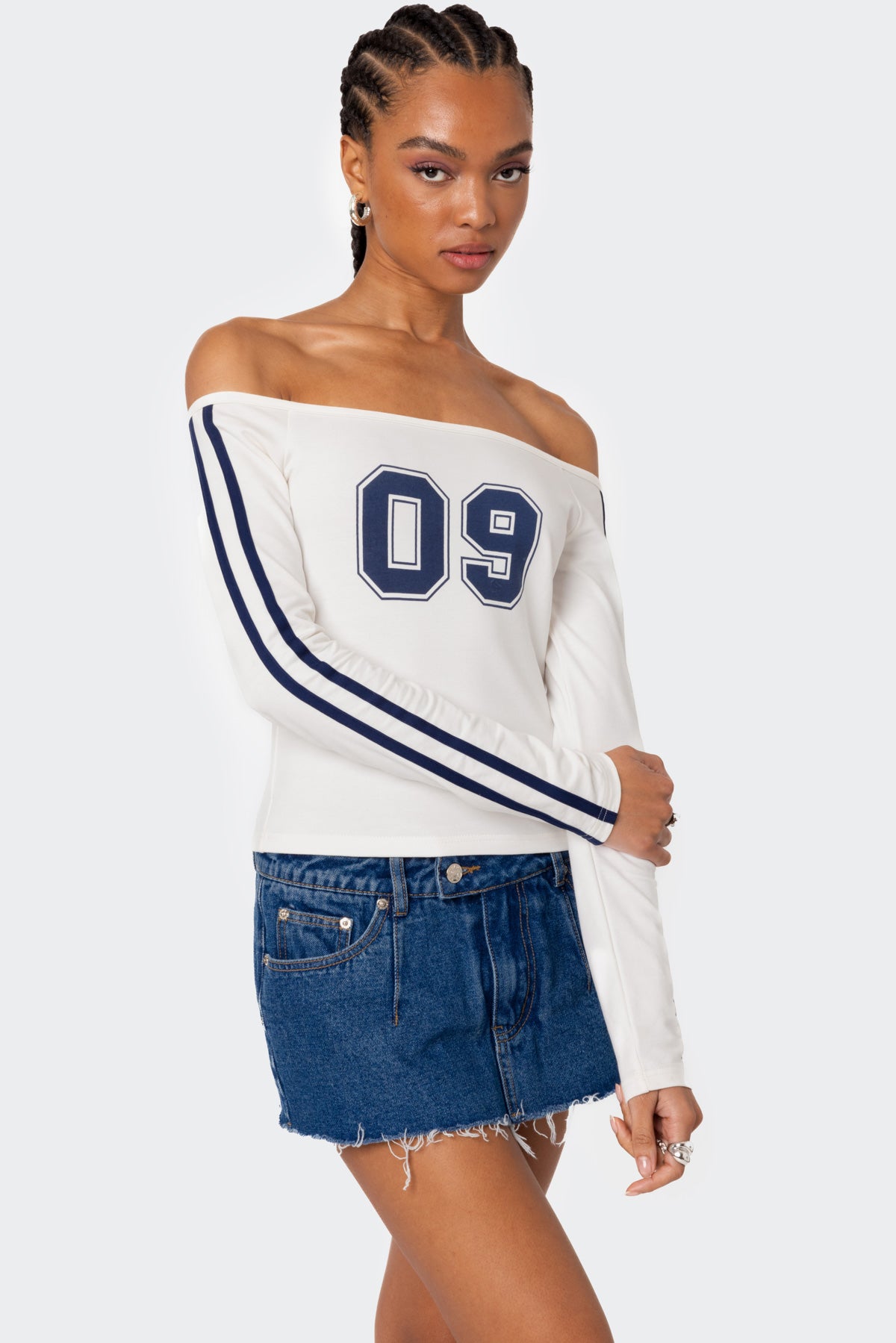 90'S Off Shoulder Long Sleeve T Shirt-Milans Time
