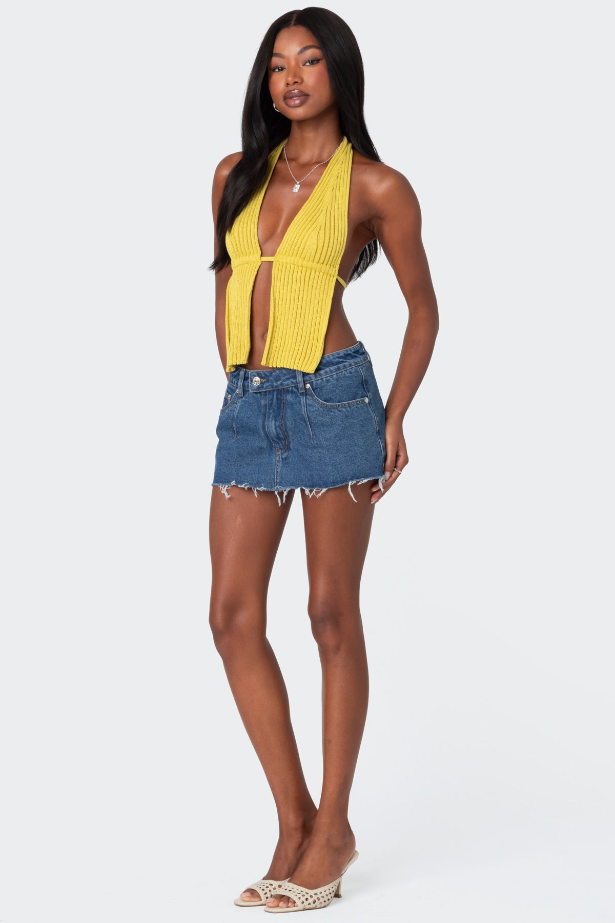 Caraway Ribbed Knit Split Front Top-Milans Time