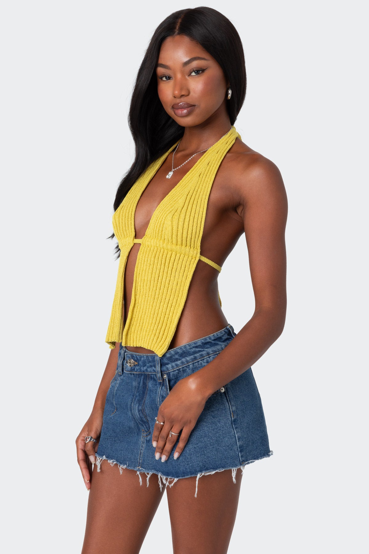 Caraway Ribbed Knit Split Front Top-Milans Time