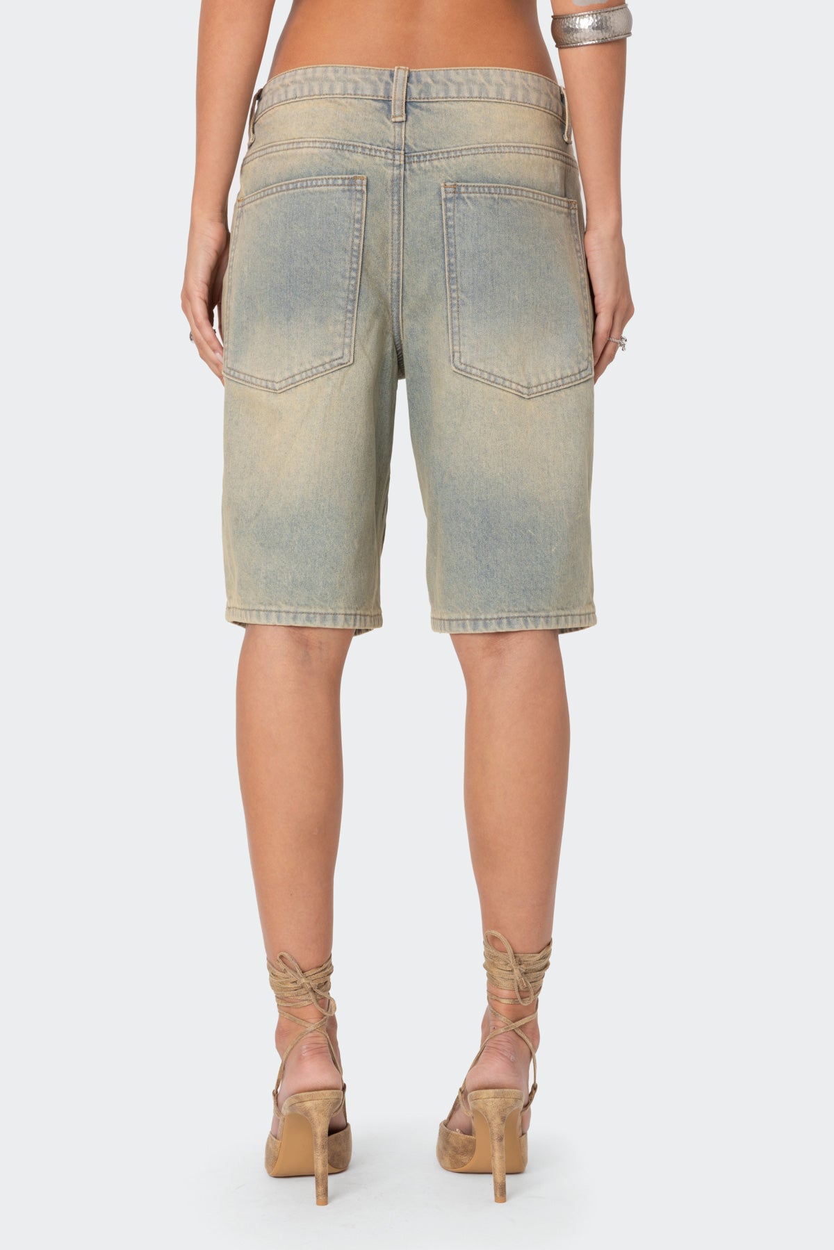 Shira Washed Denim Bermuda Shorts-Milans Time