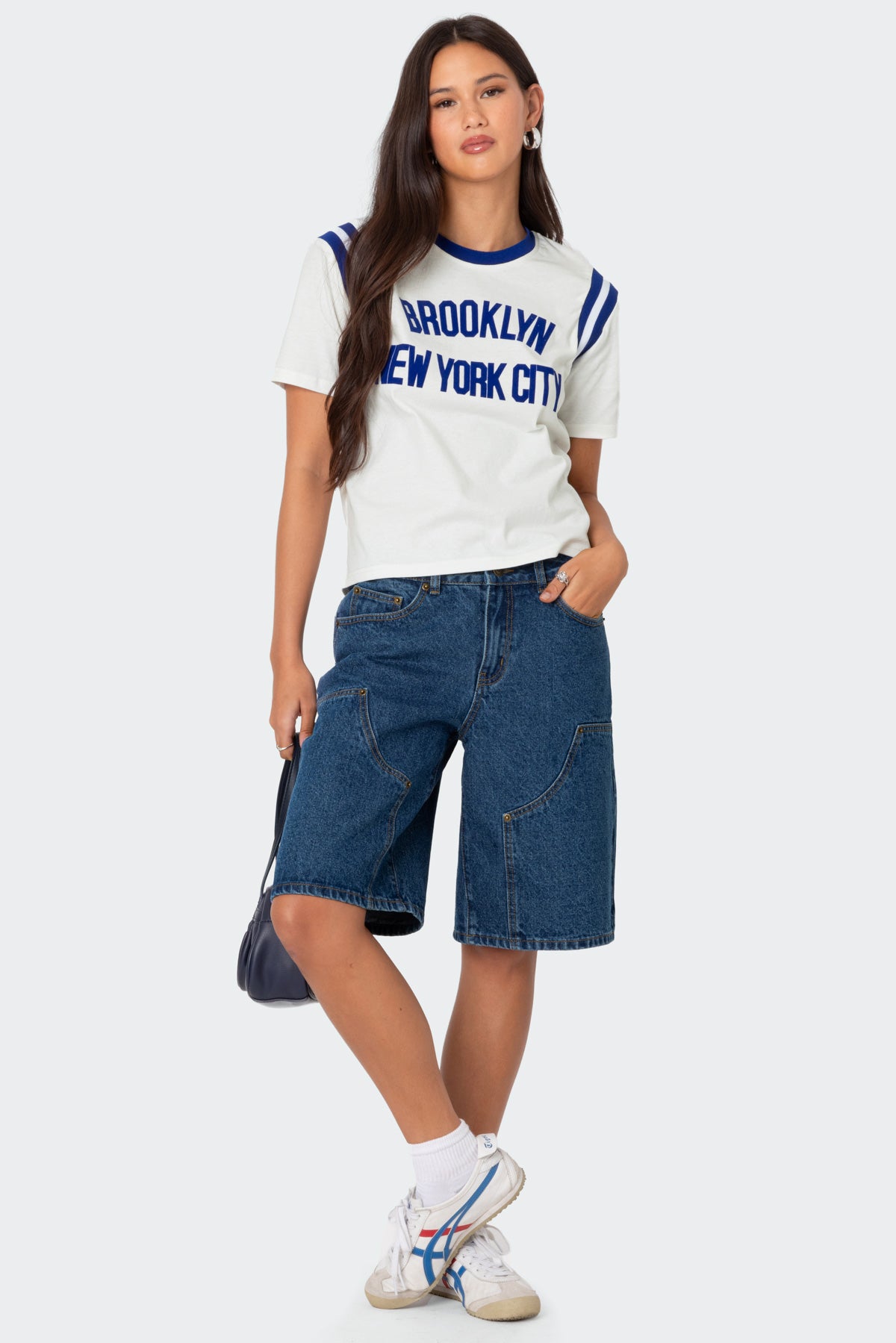 Jacqui Low Rise Denim Bermuda Shorts-Milans Time