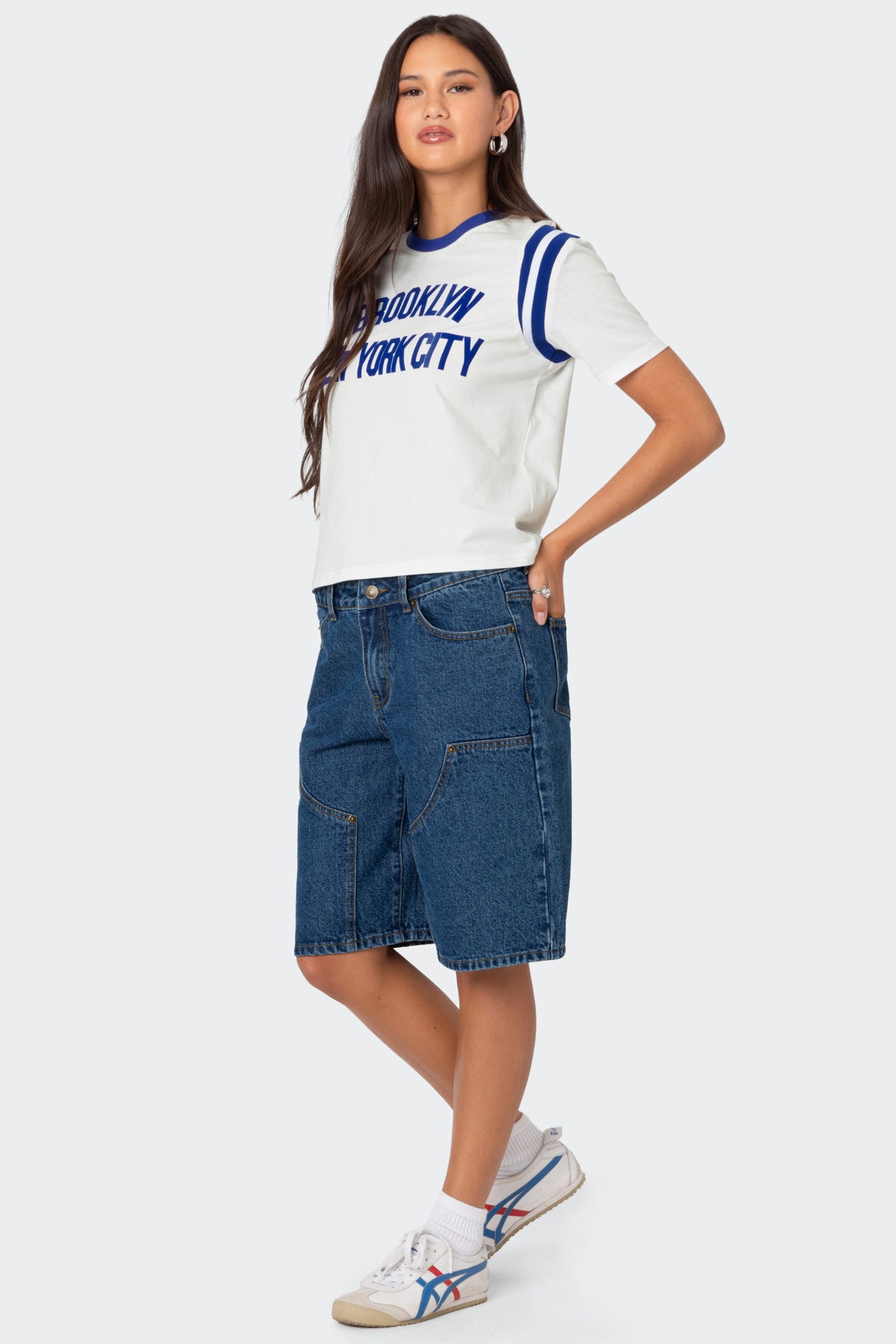 Jacqui Low Rise Denim Bermuda Shorts-Milans Time