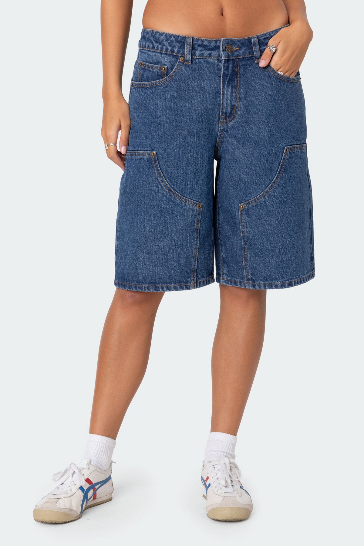 Jacqui Low Rise Denim Bermuda Shorts-Milans Time