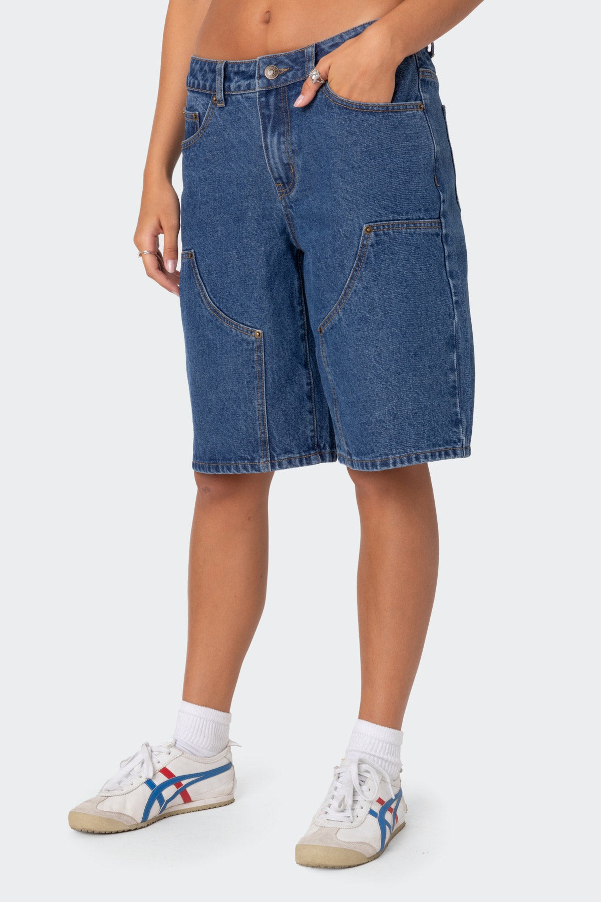 Jacqui Low Rise Denim Bermuda Shorts-Milans Time