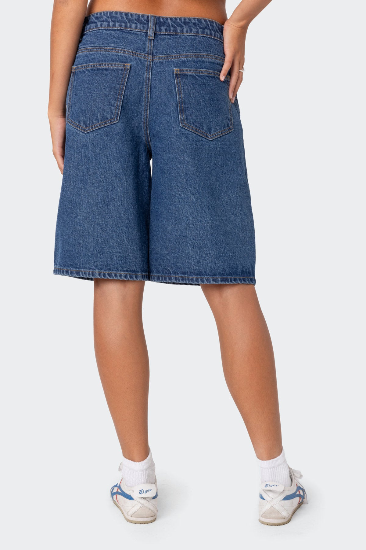 Jacqui Low Rise Denim Bermuda Shorts-Milans Time