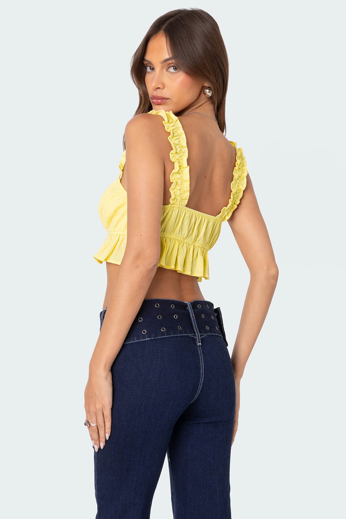 Tie Front Ruffled Top-Milans Time
