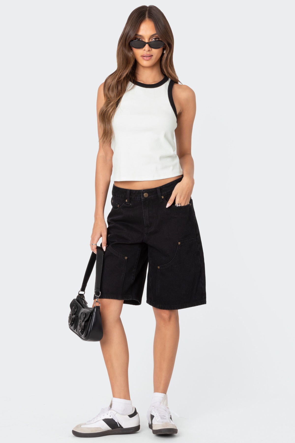 Jacqui Low Rise Denim Bermuda Shorts-Milans Time