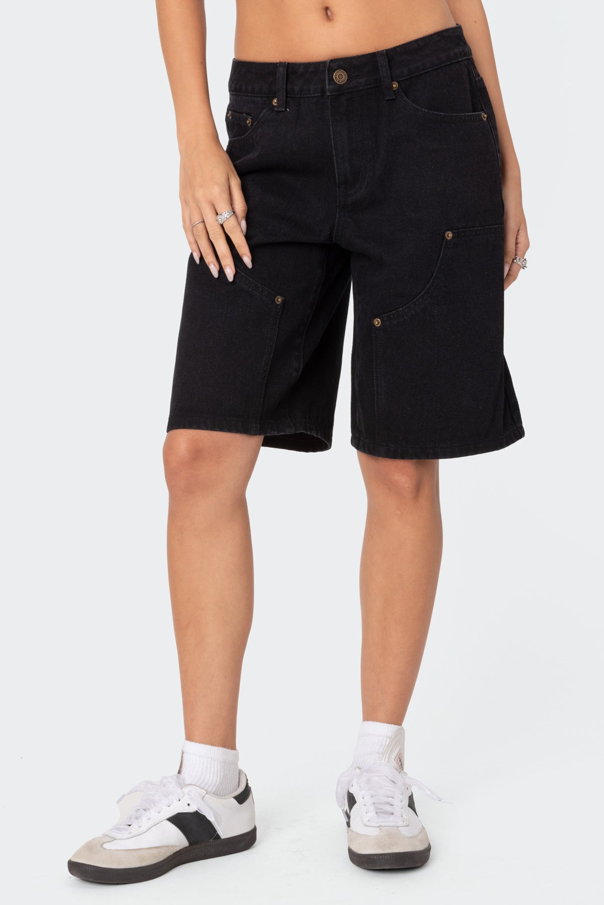 Jacqui Low Rise Denim Bermuda Shorts-Milans Time
