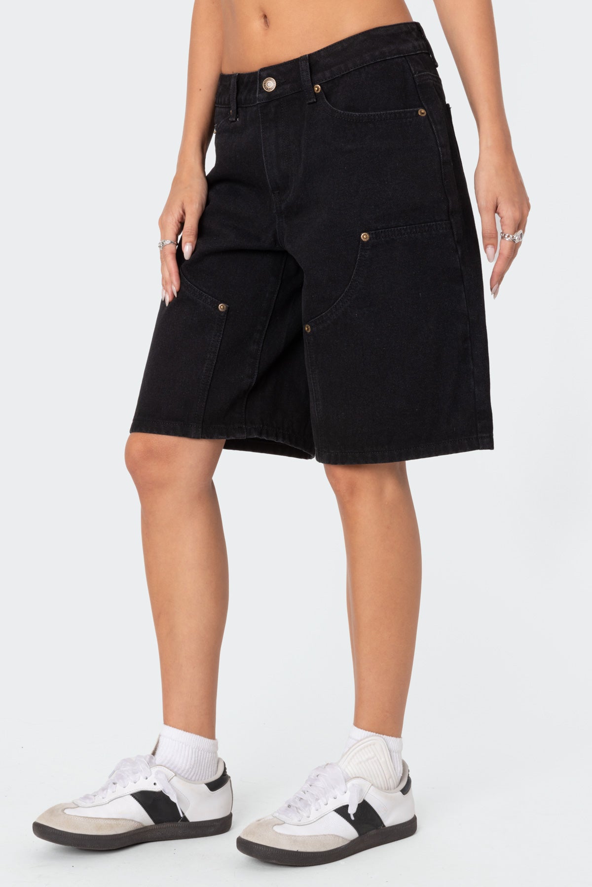 Jacqui Low Rise Denim Bermuda Shorts-Milans Time