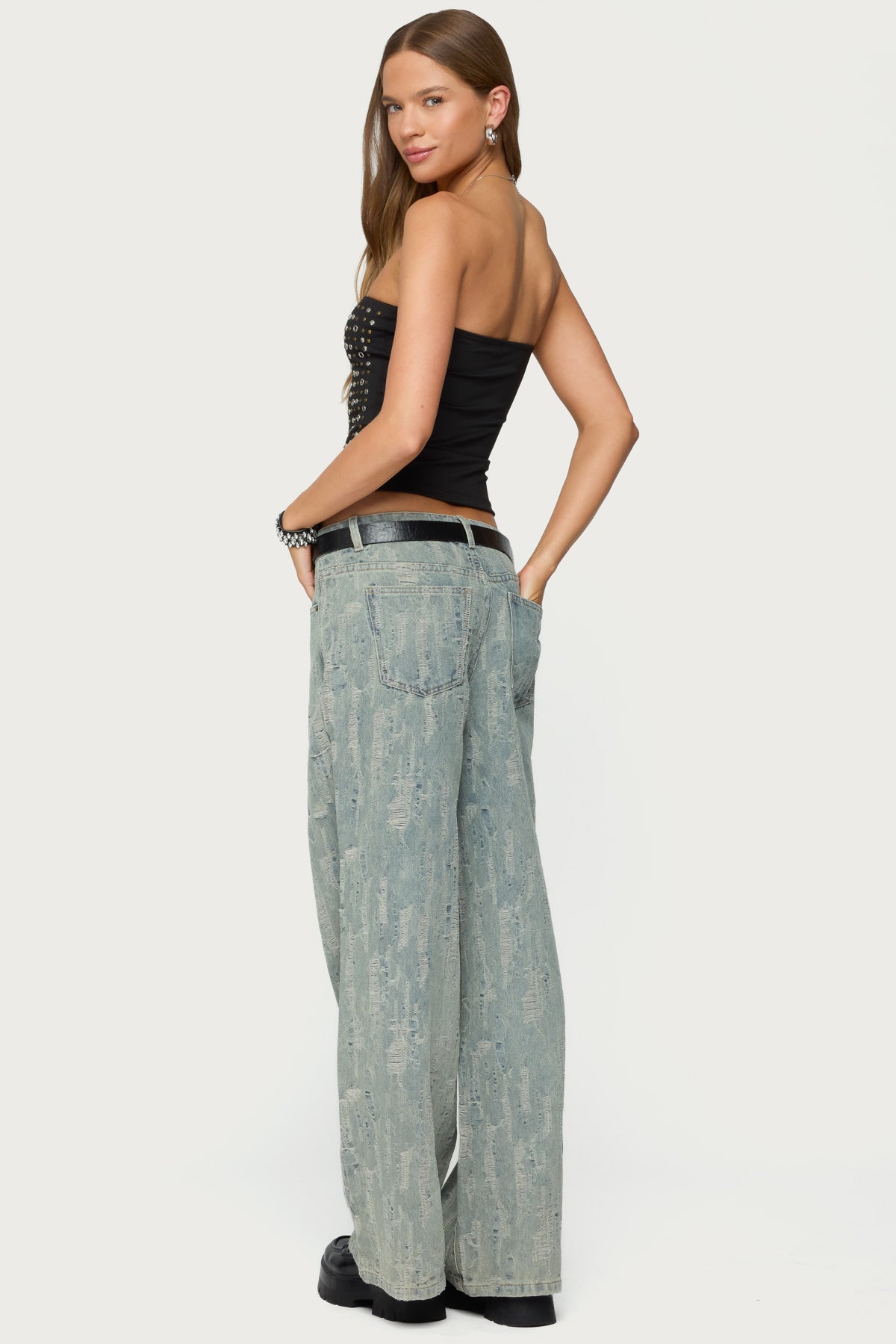 Blanco Studded Grommet Tube Top-Milans Time