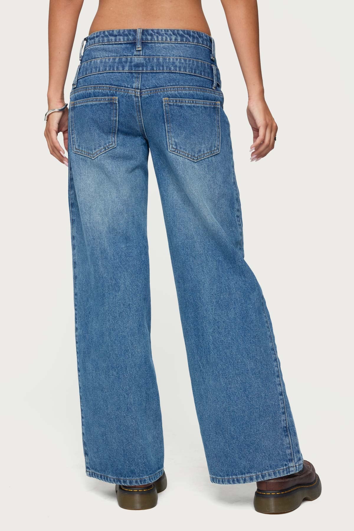 Abel Layered Look Low Rise Baggy Jeans-Milans Time