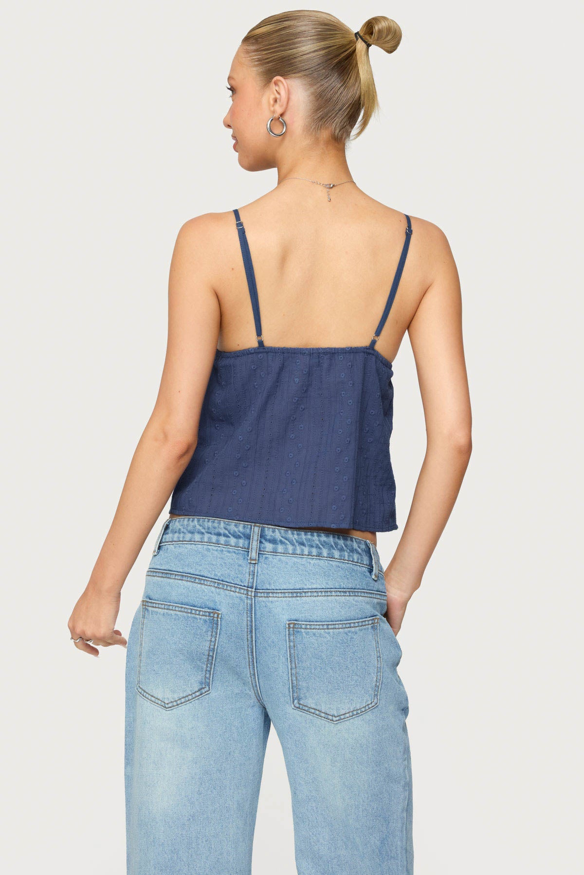 Otis Eyelet Split Front Tank Top-Milans Time