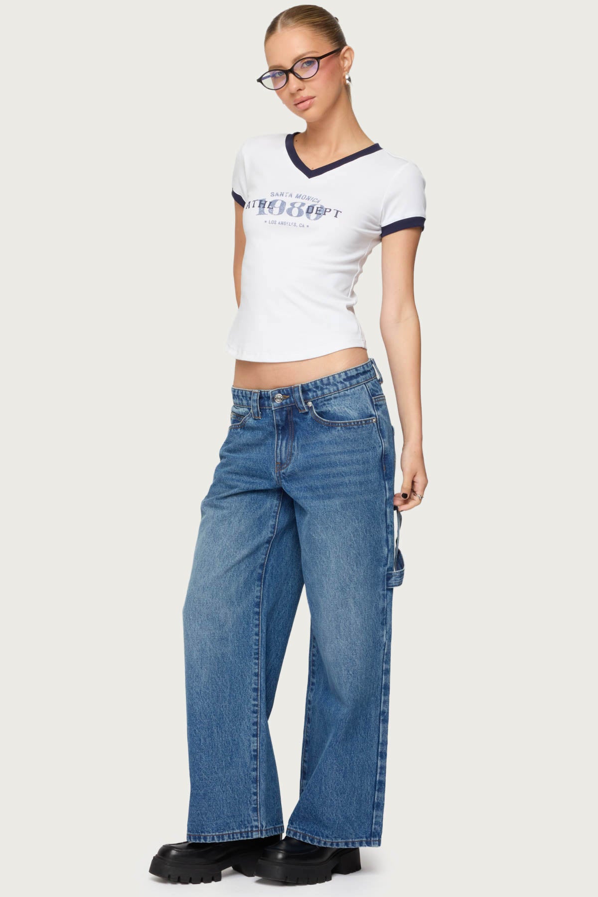 Petite Carpenter Low Rise Baggy Jeans-Milans Time