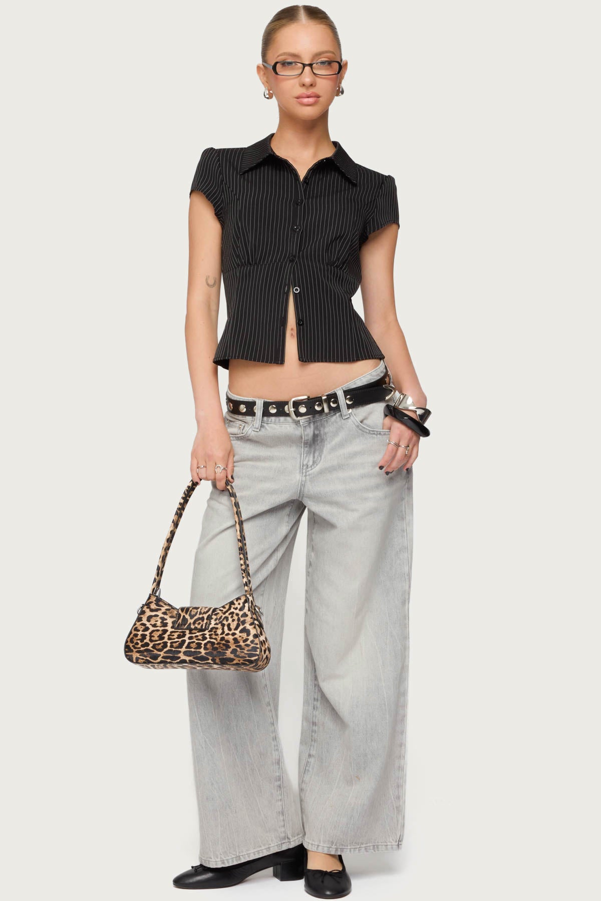 Petite Magda Acid Wash Low Rise Baggy Jeans-Milans Time