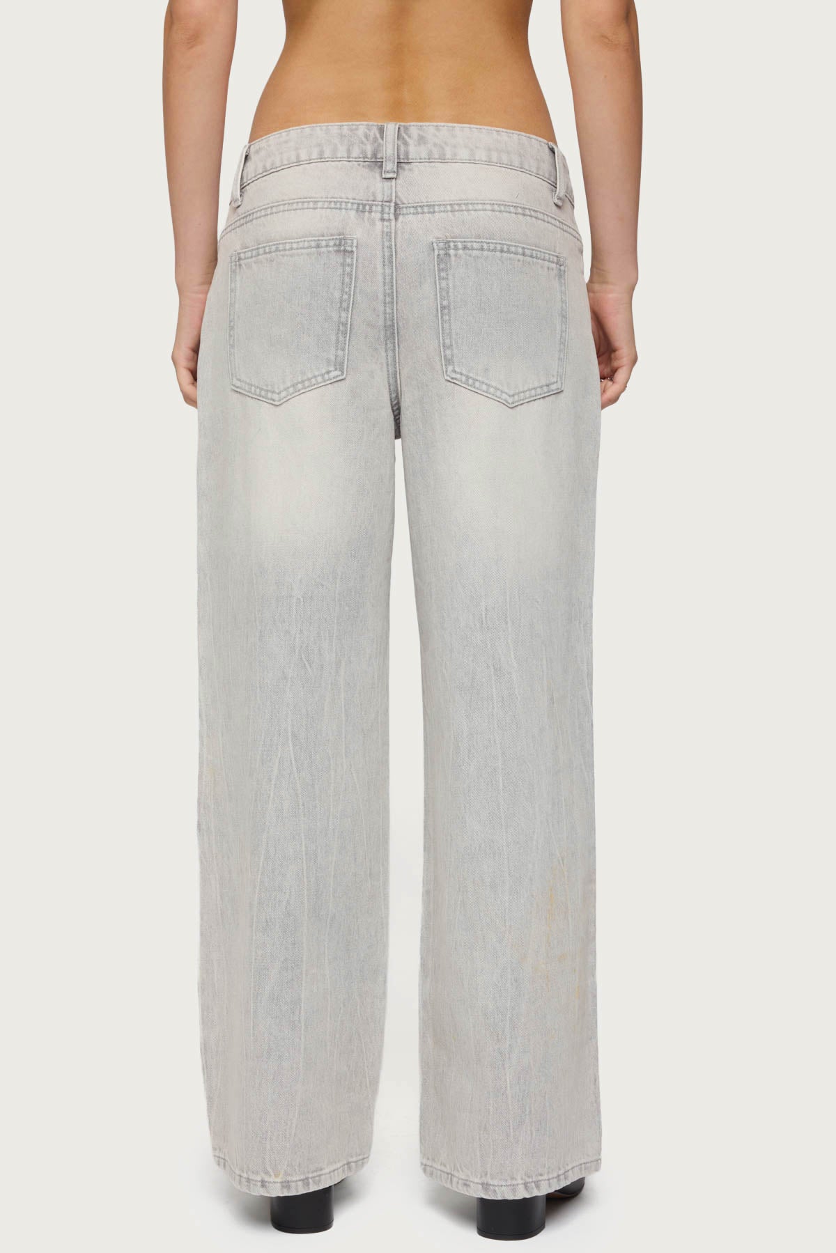 Petite Magda Acid Wash Low Rise Baggy Jeans-Milans Time