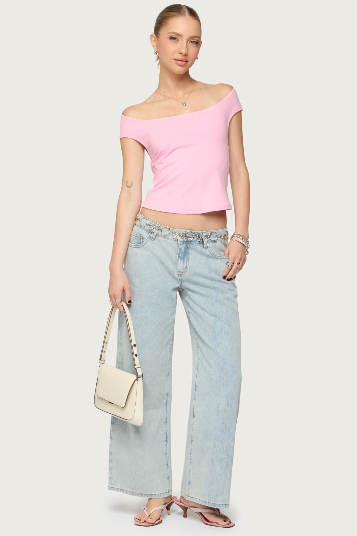 Mikkey Cut Out Off Shoulder Top-Milans Time
