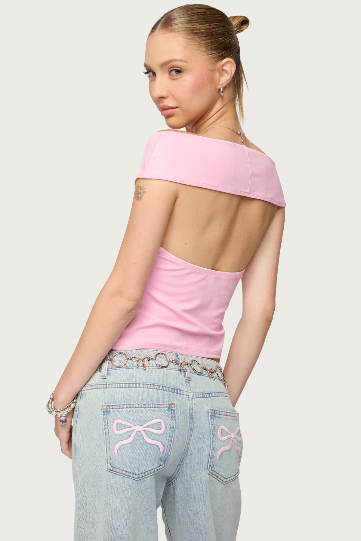 Mikkey Cut Out Off Shoulder Top-Milans Time