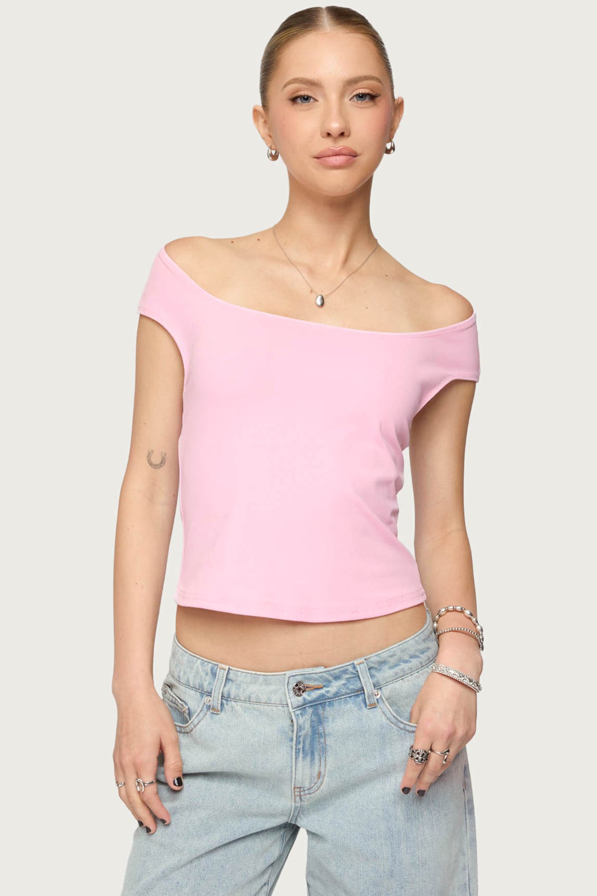 Mikkey Cut Out Off Shoulder Top-Milans Time