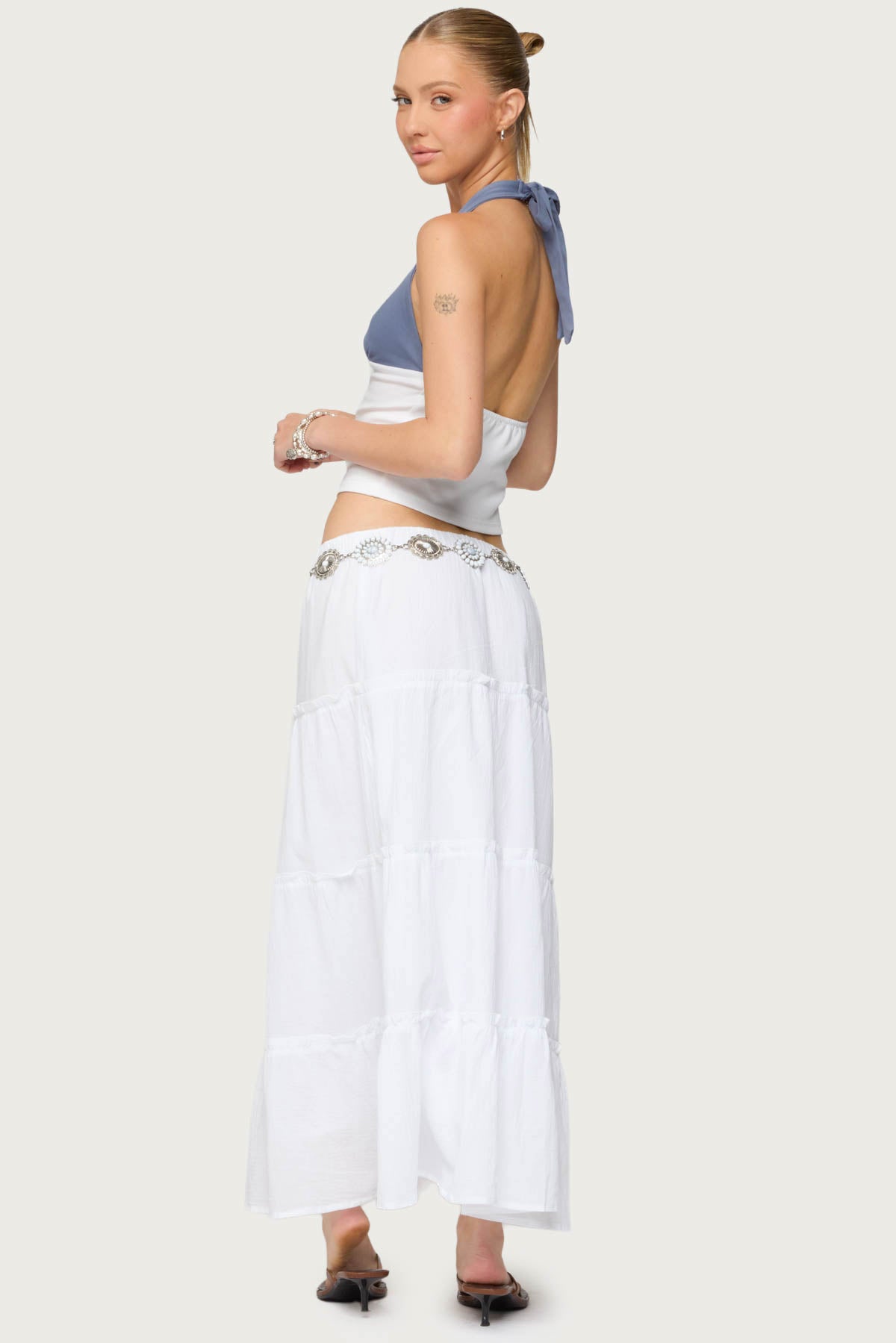 Petite Charlotte Tiered Maxi Skirt-Milans Time