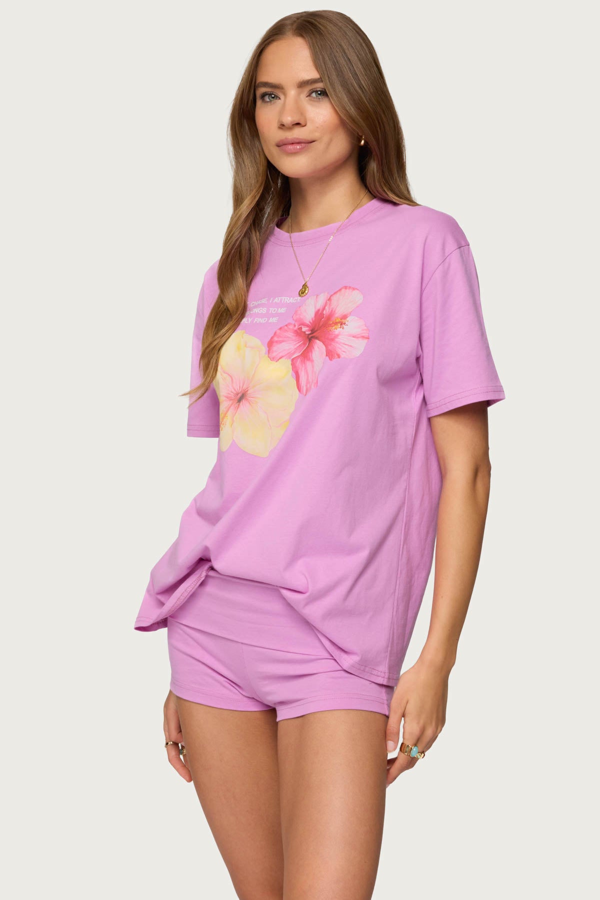 Fleur Hibiscus Graphic T Shirt-Milans Time