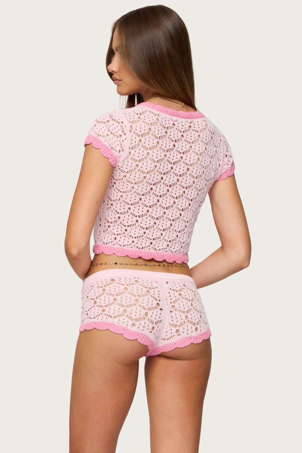 Elisa Open Knit Button Up Top-Milans Time