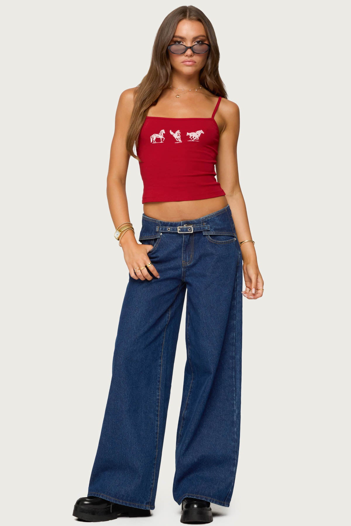 Wild Horses Graphic Tank Top-Milans Time