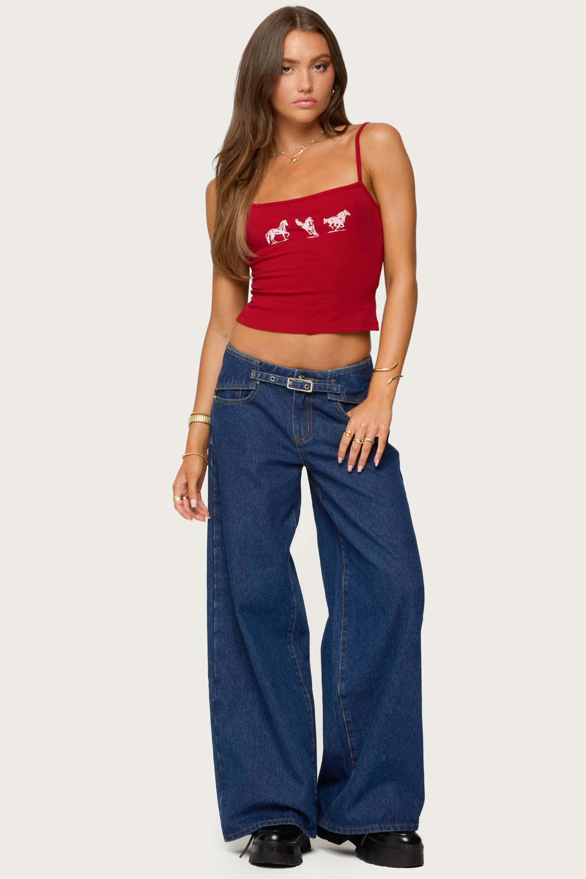 Wild Horses Graphic Tank Top-Milans Time