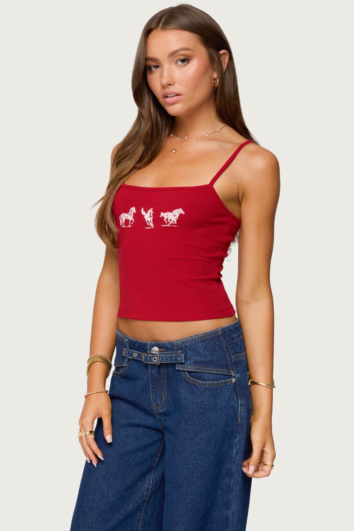 Wild Horses Graphic Tank Top-Milans Time