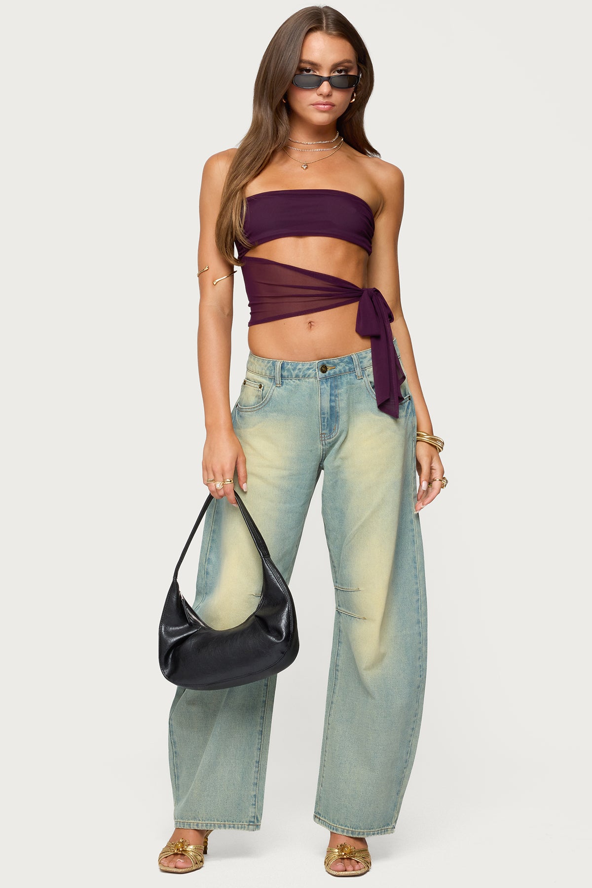 Cayden Washed Low Rise Barrel Jeans-Milans Time