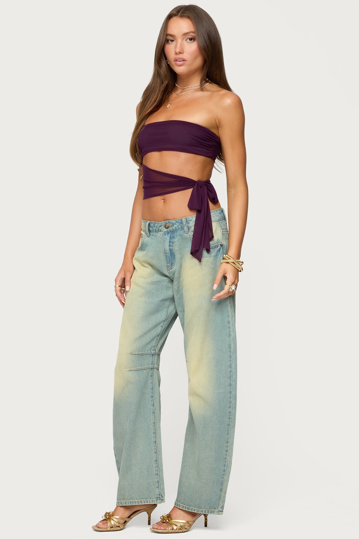 Cayden Washed Low Rise Barrel Jeans-Milans Time