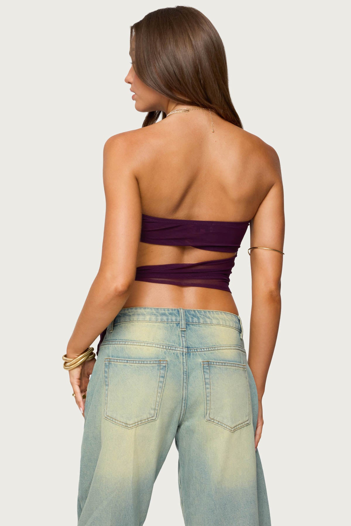 Amaro Strapless Side Tie Cut Out Top-Milans Time