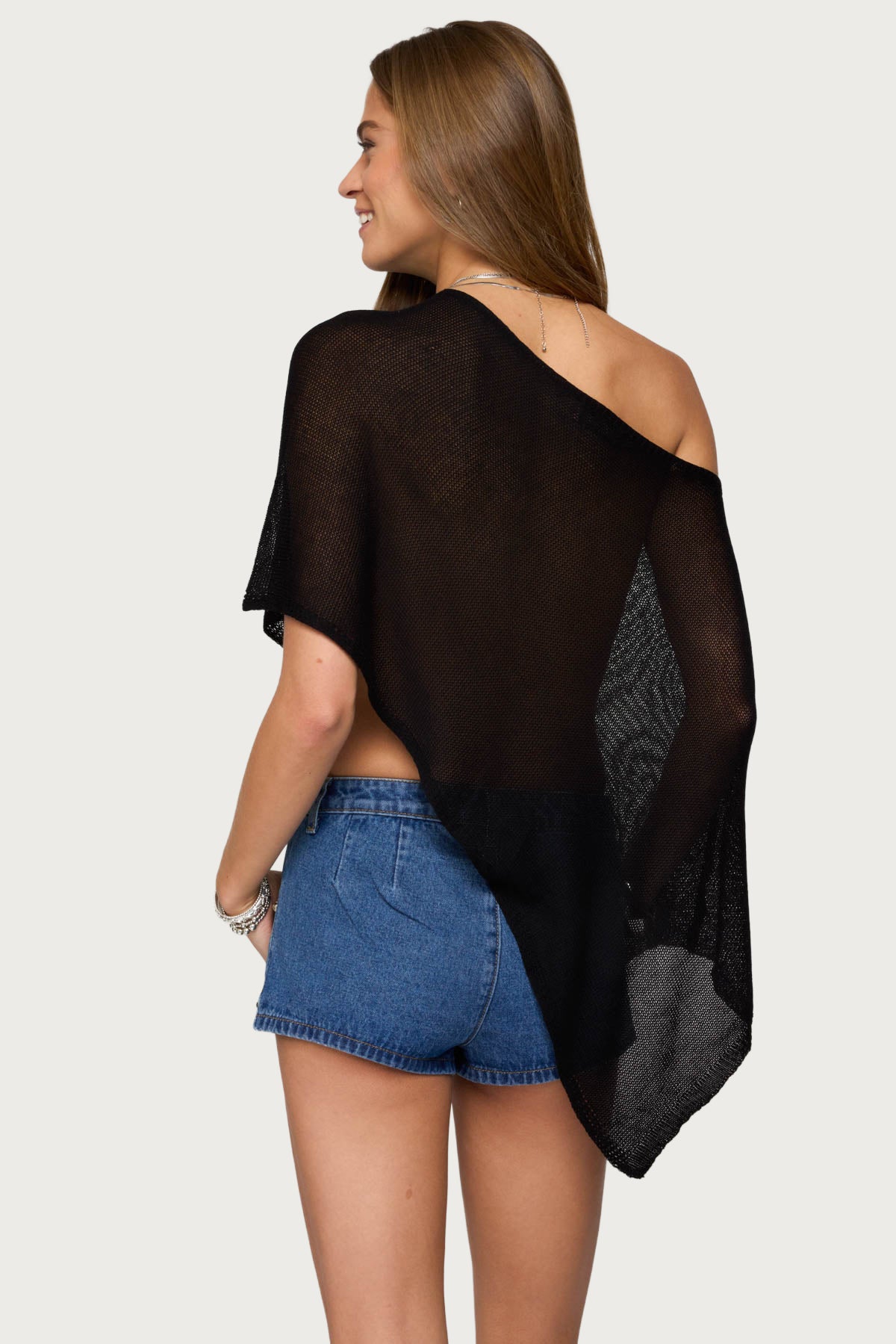 Azalia Asymmetric Knit Poncho-Milans Time