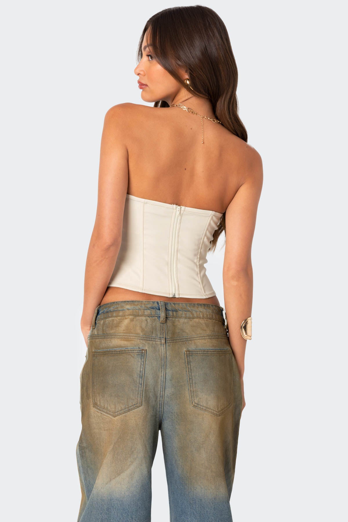 June Tie Front Strapless Corset-Milans Time