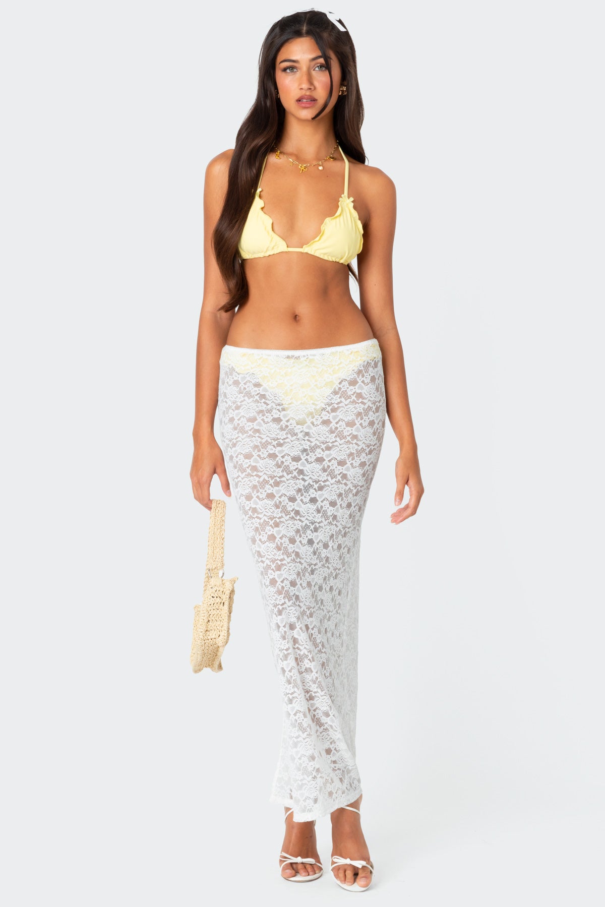 Oceana Sheer Lace Maxi Skirt-Milans Time