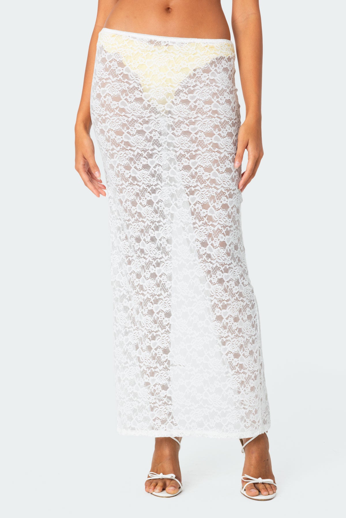 Oceana Sheer Lace Maxi Skirt-Milans Time