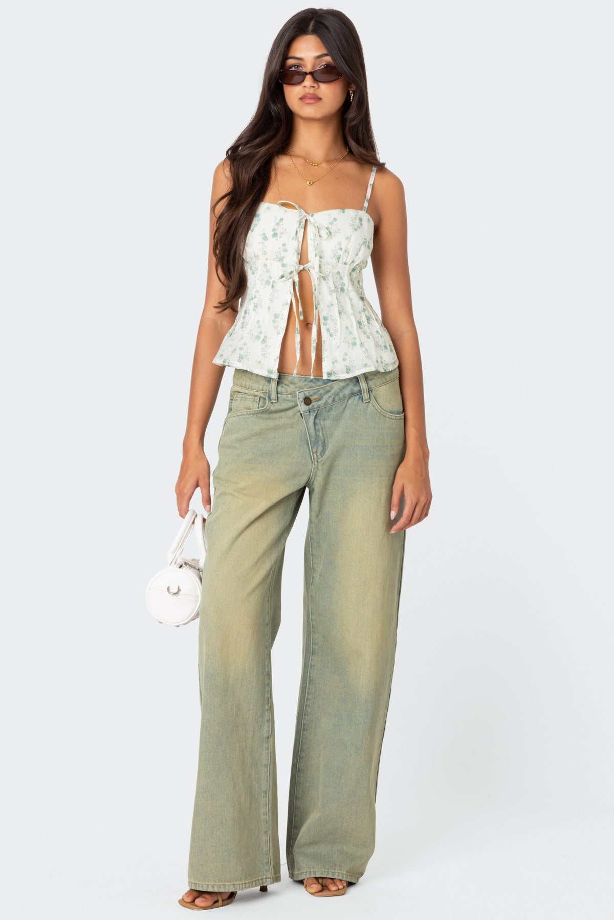 Malmo Printed Tie Front Top-Milans Time