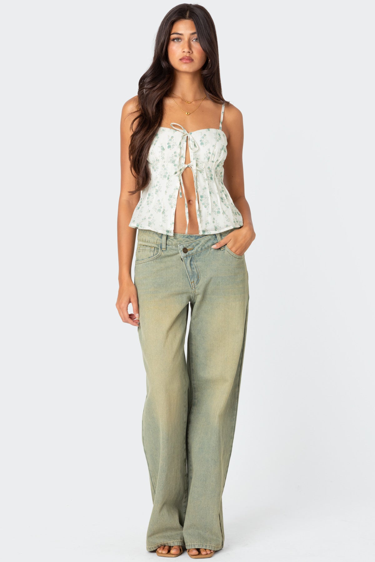 Malmo Printed Tie Front Top-Milans Time