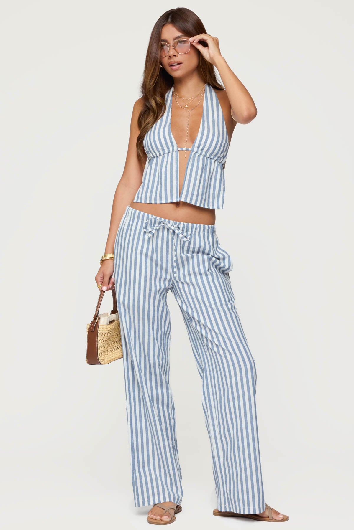 Macey Striped Pants-Milans Time