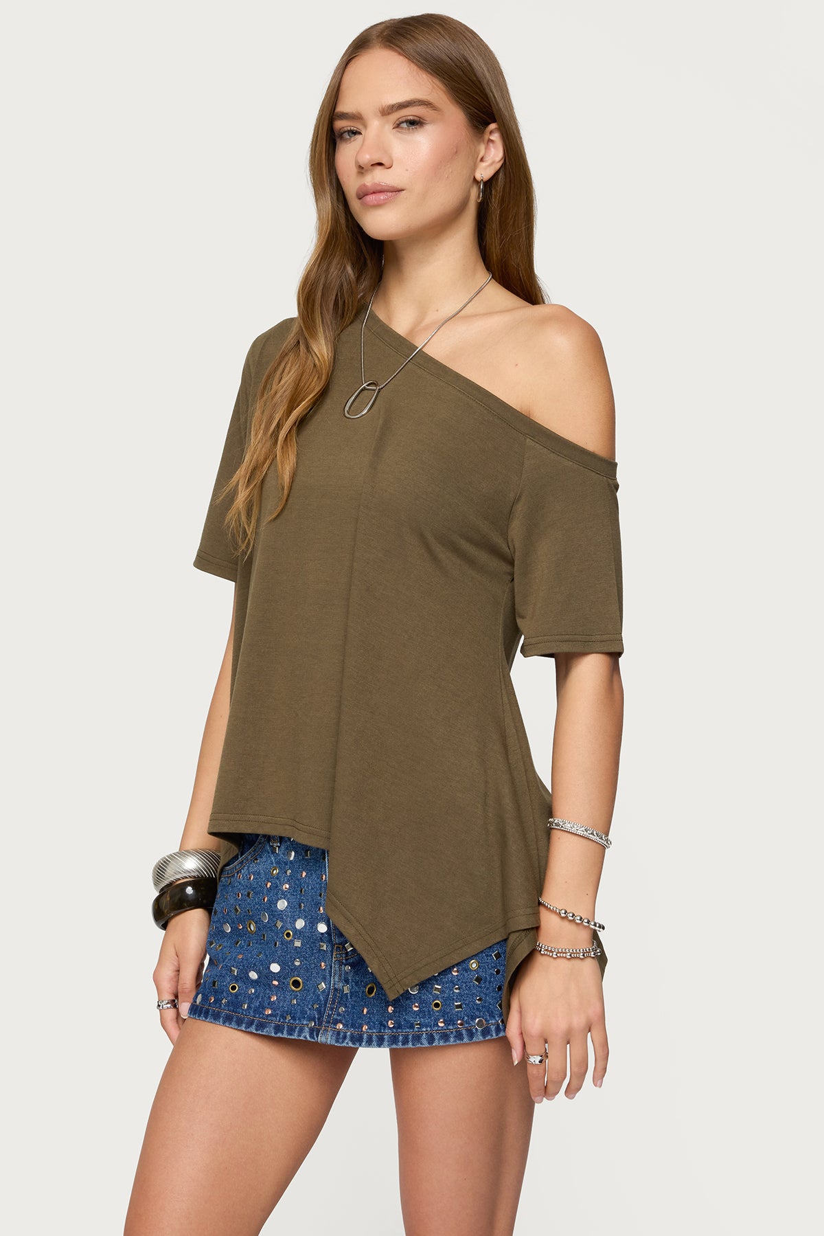 Josy Off Shoulder Handkerchief Top-Milans Time