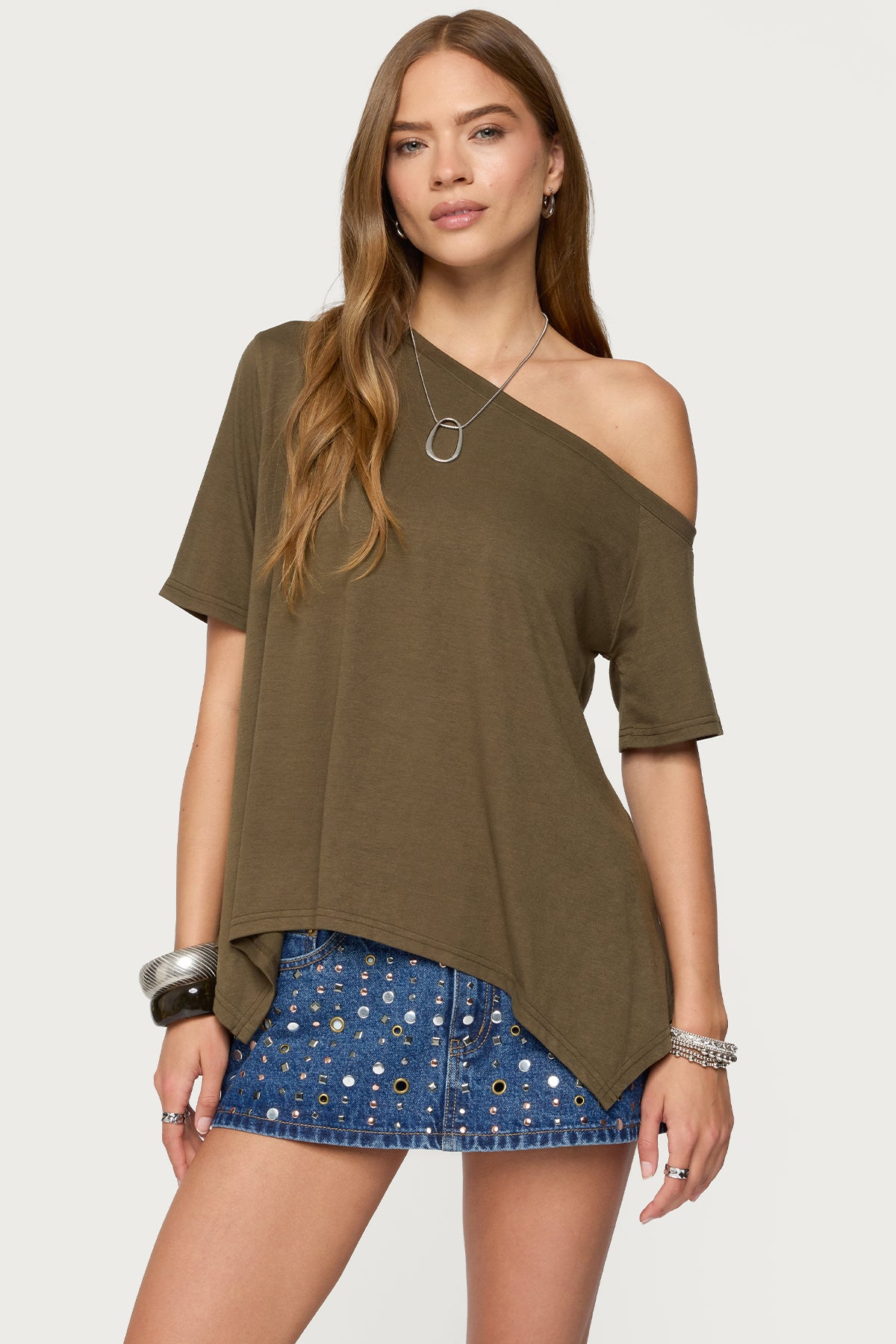 Josy Off Shoulder Handkerchief Top-Milans Time