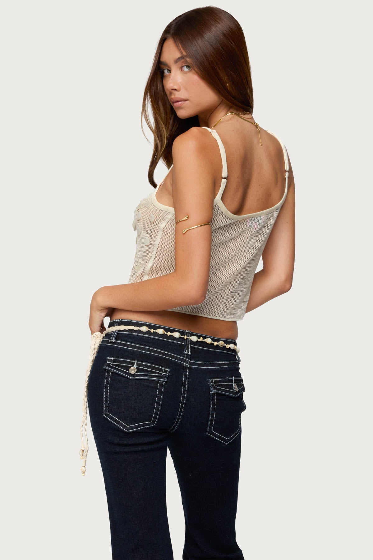 Onya Iridescent Sheer Knit Top-Milans Time