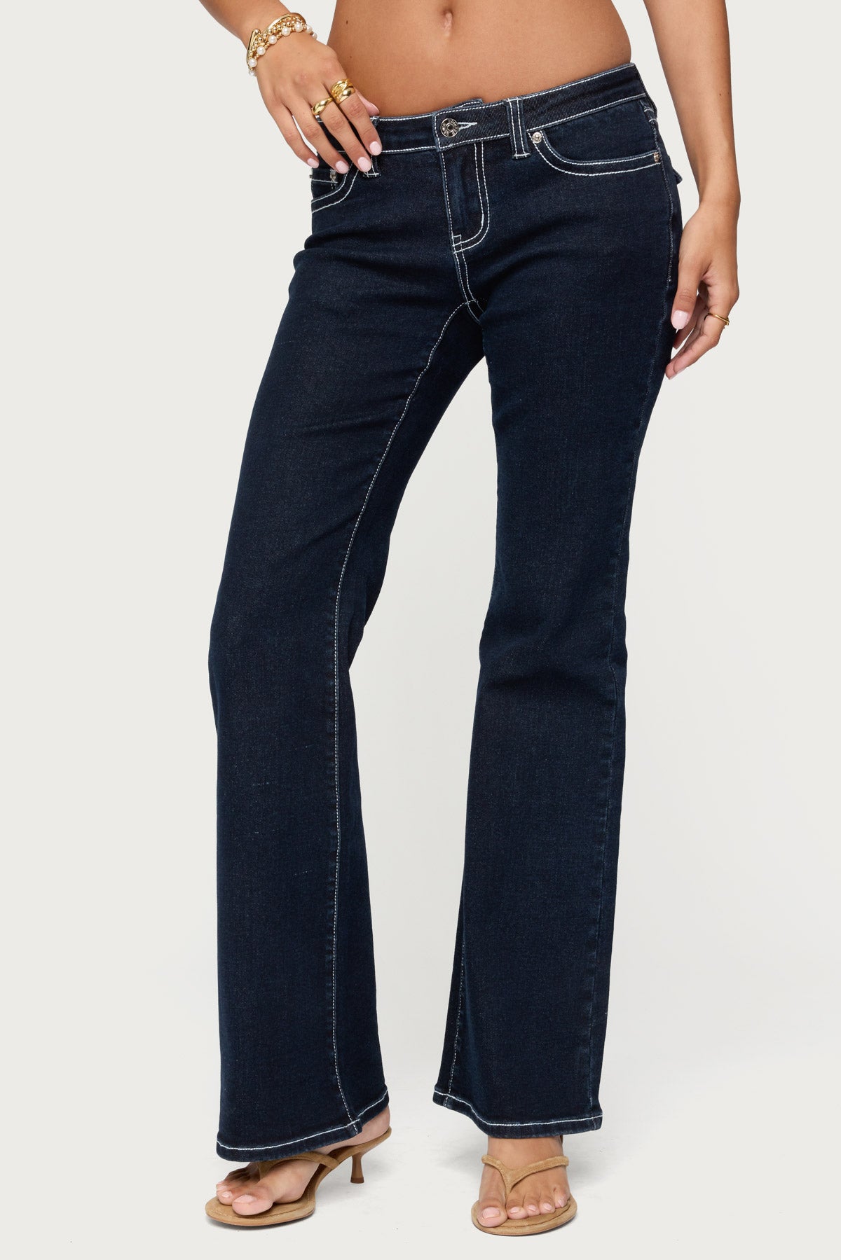 Louis Contrast Low Rise Bootcut Jeans-Milans Time