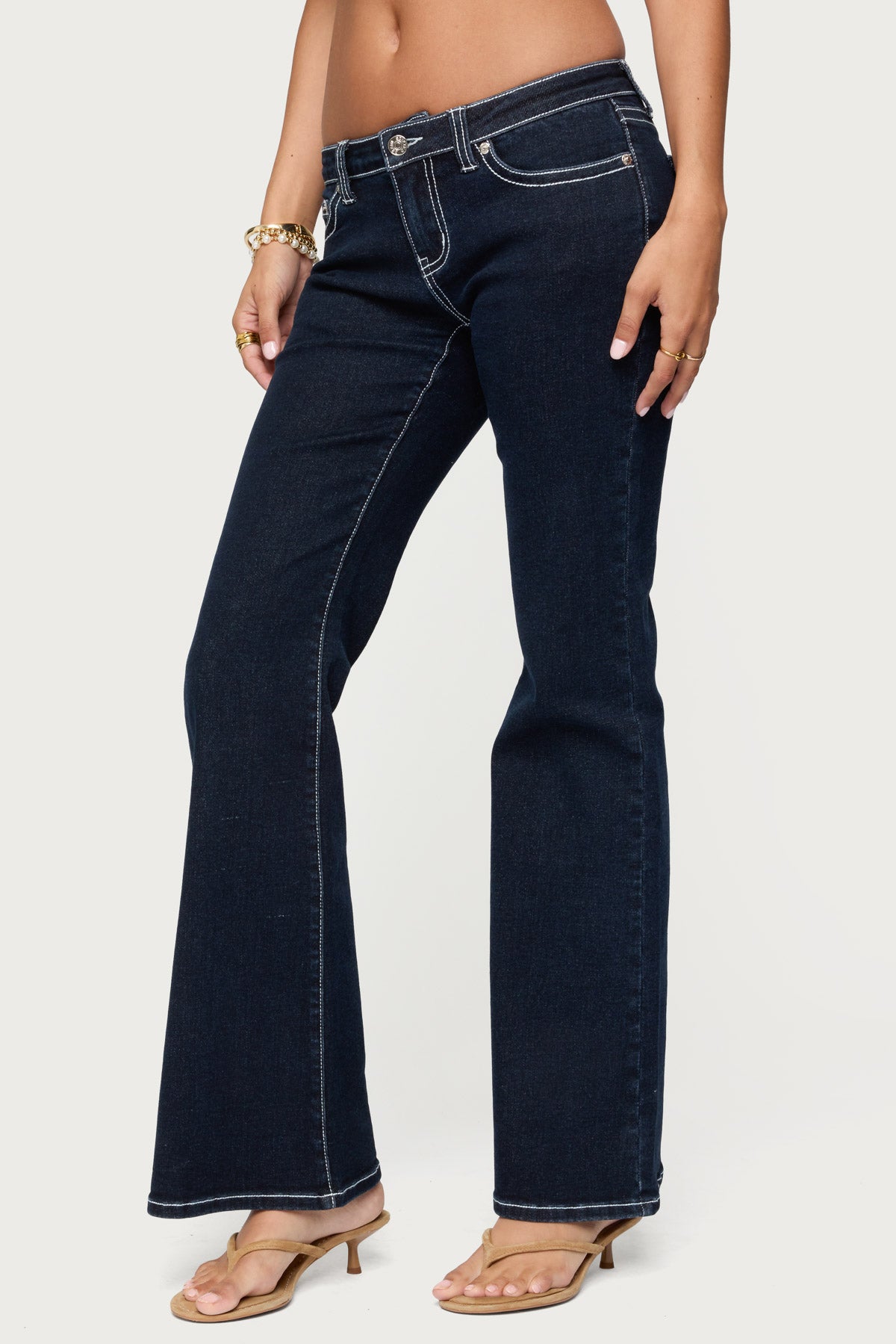 Louis Contrast Low Rise Bootcut Jeans-Milans Time