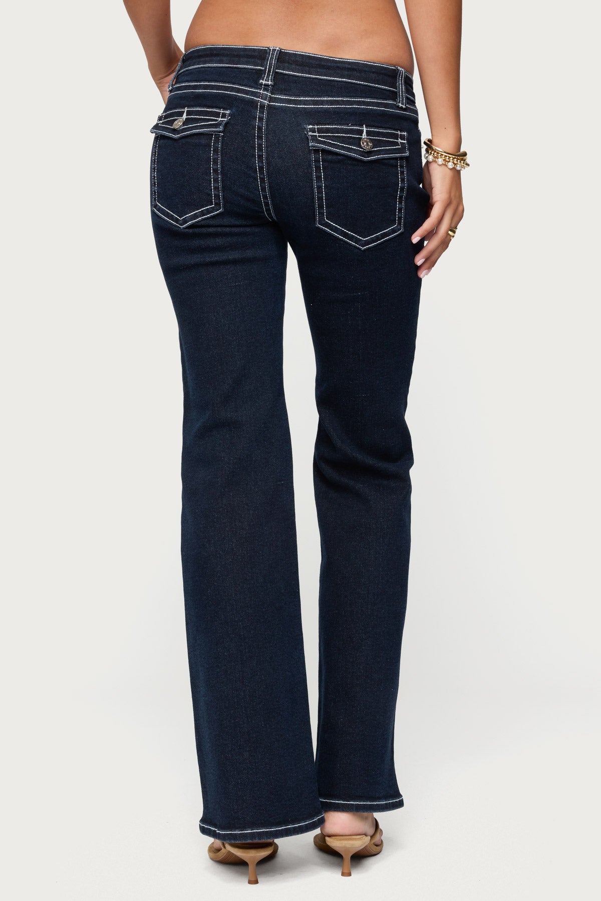 Louis Contrast Low Rise Bootcut Jeans-Milans Time
