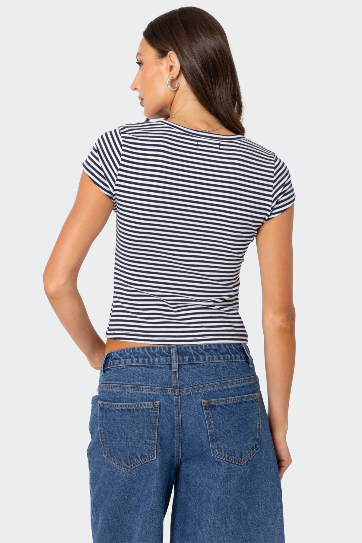 Kady Striped Henley T Shirt-Milans Time