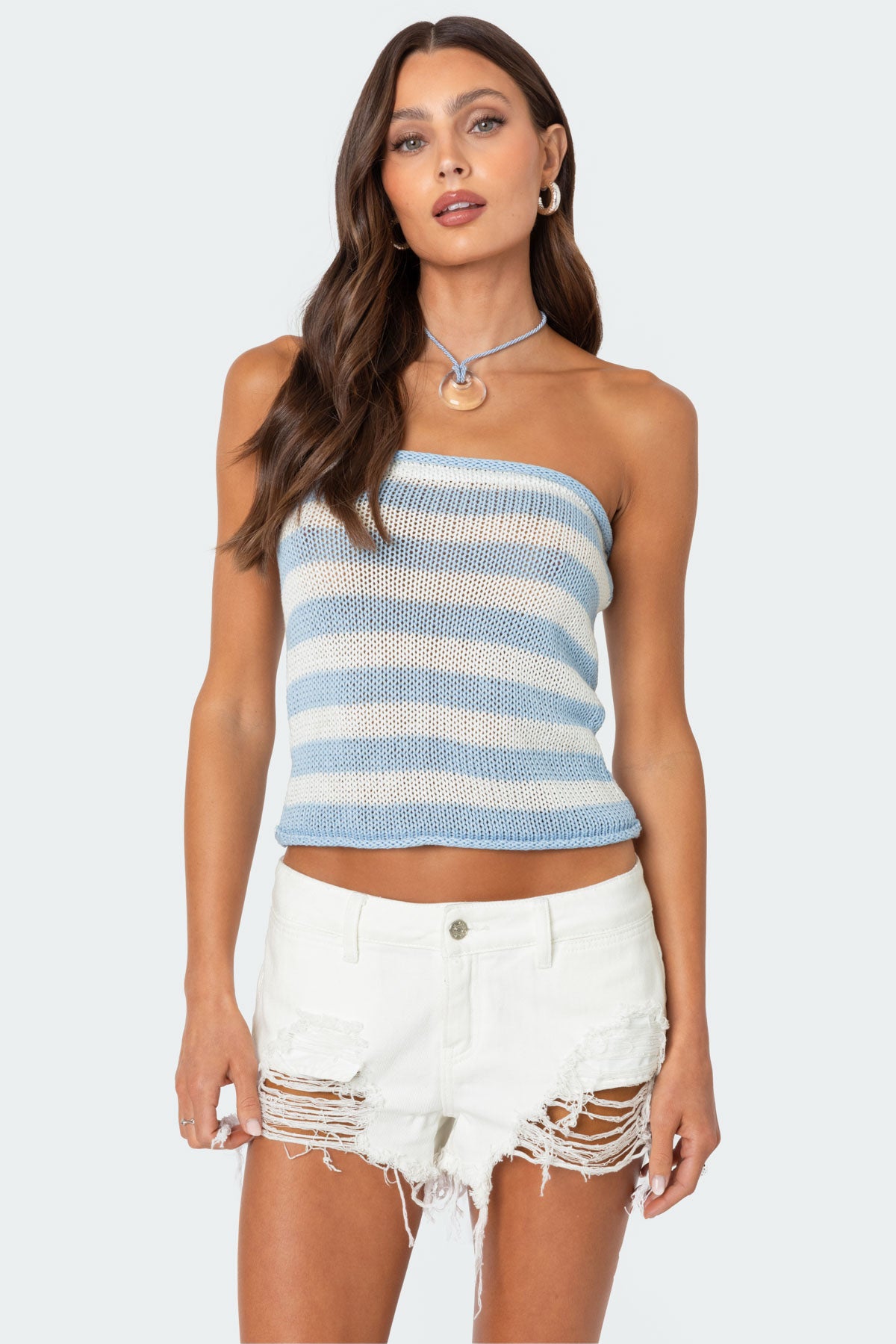 Nox Striped Knit Tube Top-Milans Time
