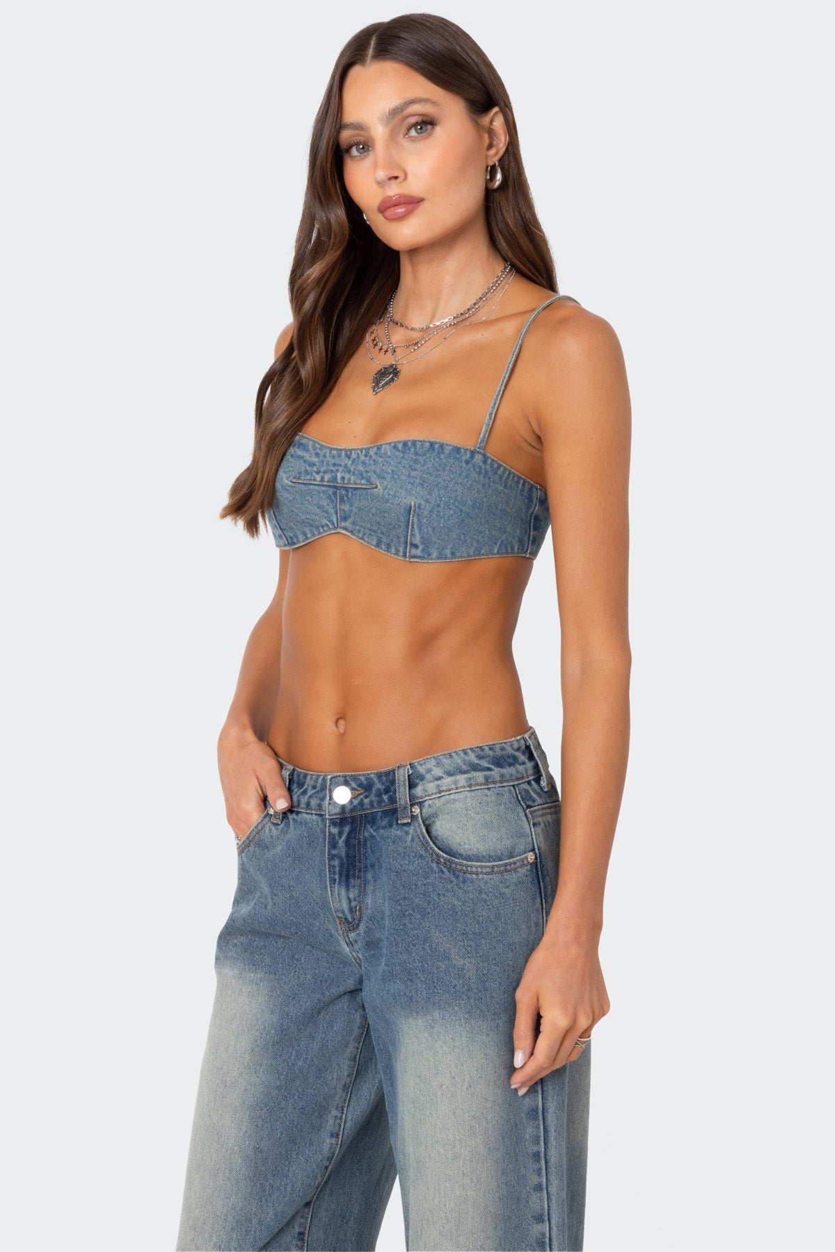 Brandy Denim Bralette-Milans Time