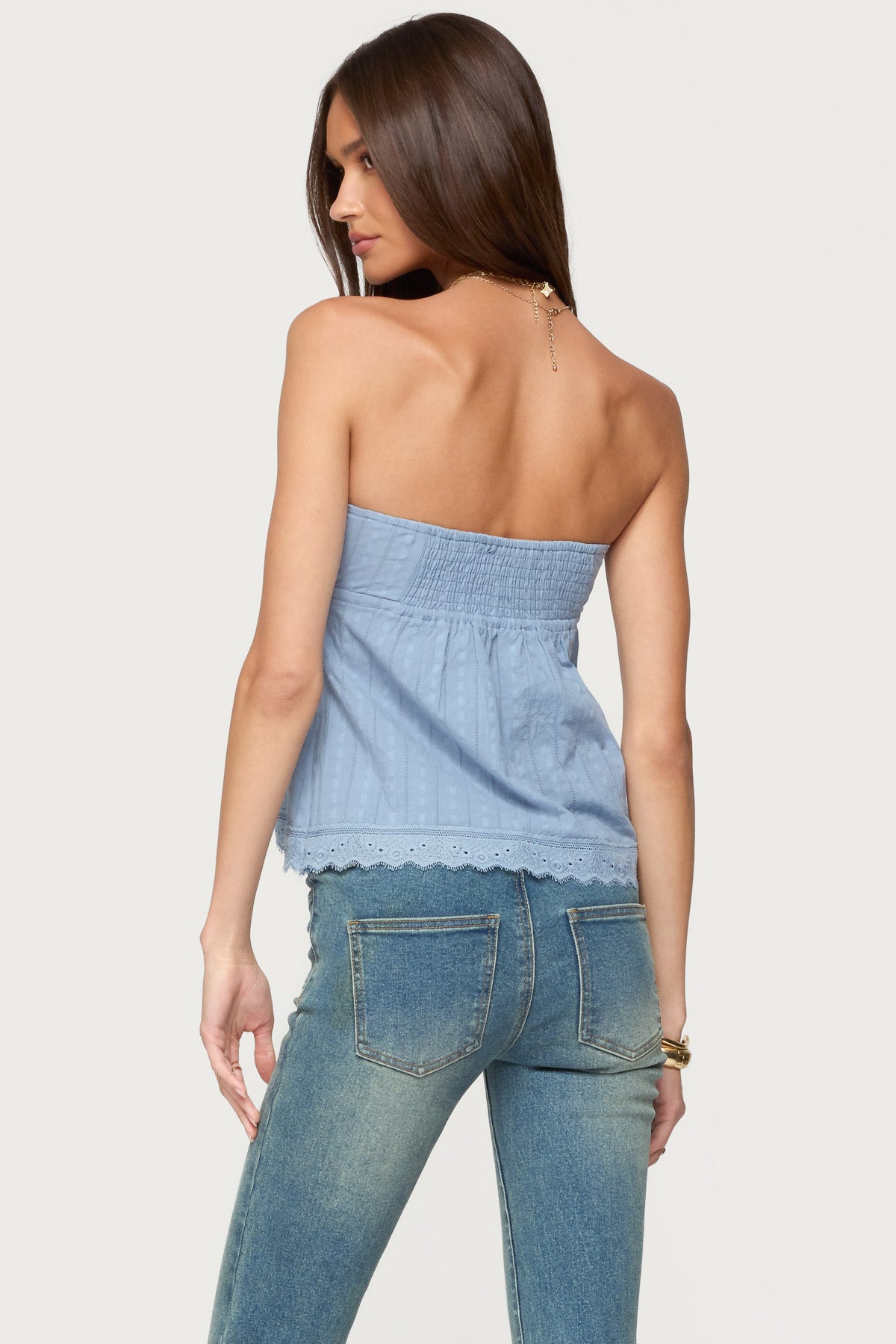 Narnie Striped Strapless Wrap Top-Milans Time